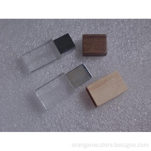 Wooden Crystal Transparent USB Flash Drive